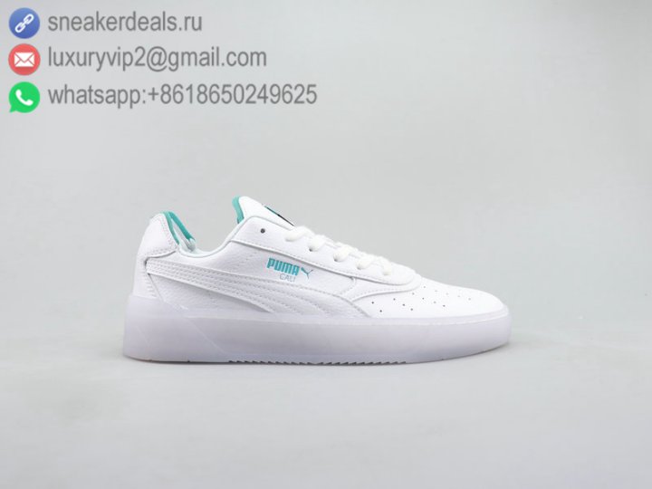 Puma Cali-o Unisex Low Sneakers White Leather Green Size 36-44